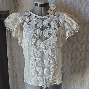 Elegant Cream Lace Top